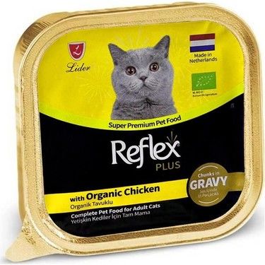 REFLEX PLUS ORGANİK TAVUKLU KEDİ YAŞ MAMA 85G