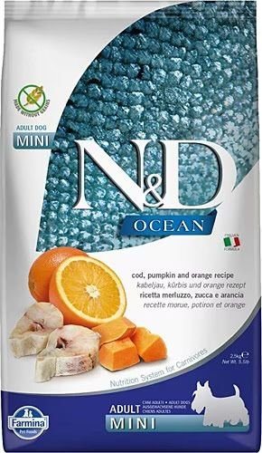 N&D Ocean Morina Balıklı Balkabaklı ve Portakallı 2.5 kg Küçük Irk Yetişkin Köpek Maması