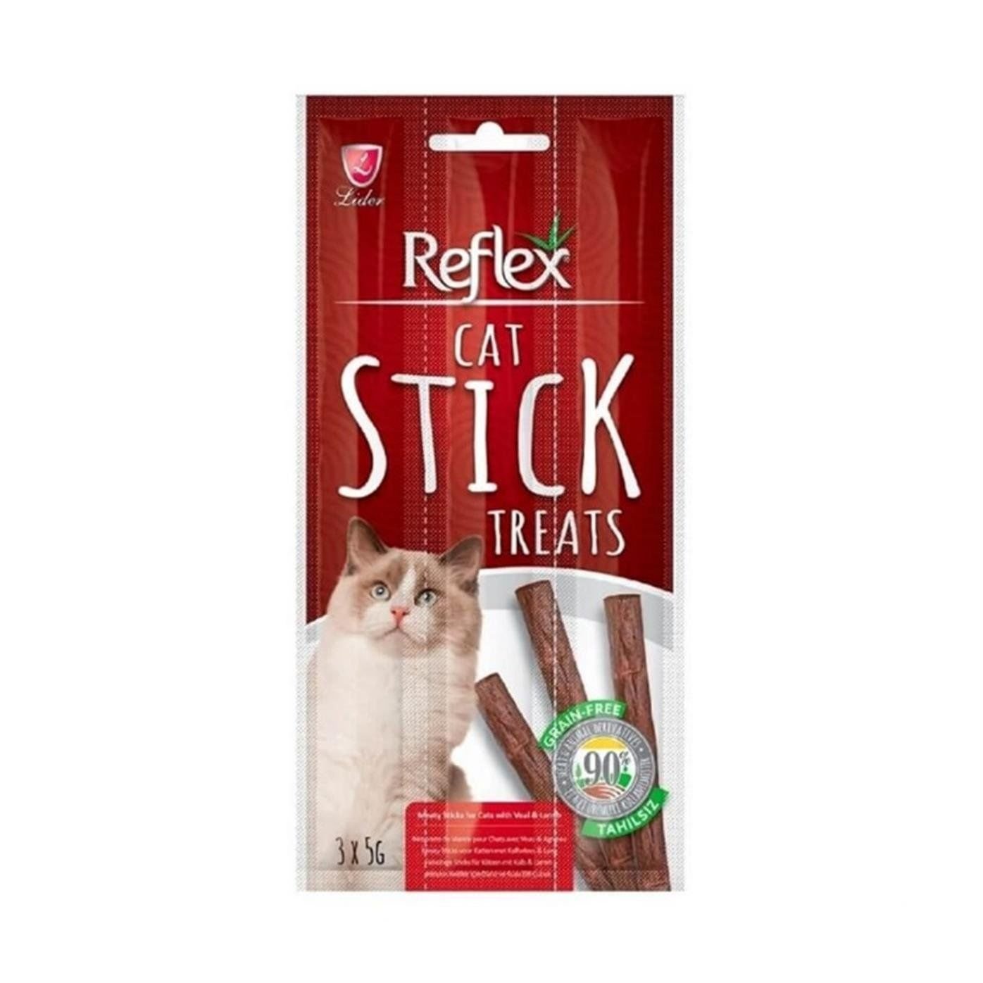 REFLEX PLUS KEDİ ÖDÜL STICKS BİFTEK & KUZU 3*5 GR