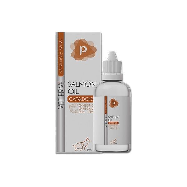 Vet Prive 50 ml Salmon Oil / Kediler Ve Köpekler Için Omega 3 Ve Omega 6 Sıvı Desteği