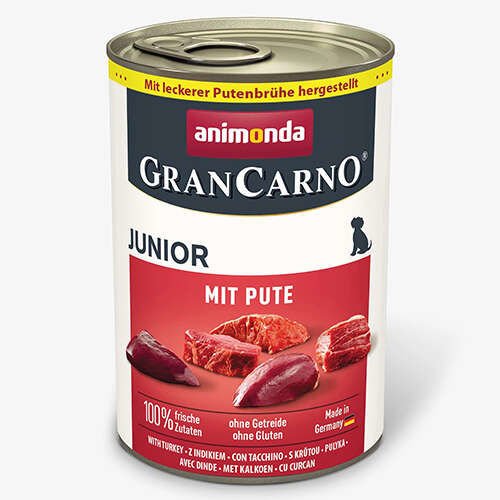 Animonda Gran Carno Junior Sığır Etli ve Hindi Yürekli 400 gr Yavru Konserve Köpek Maması