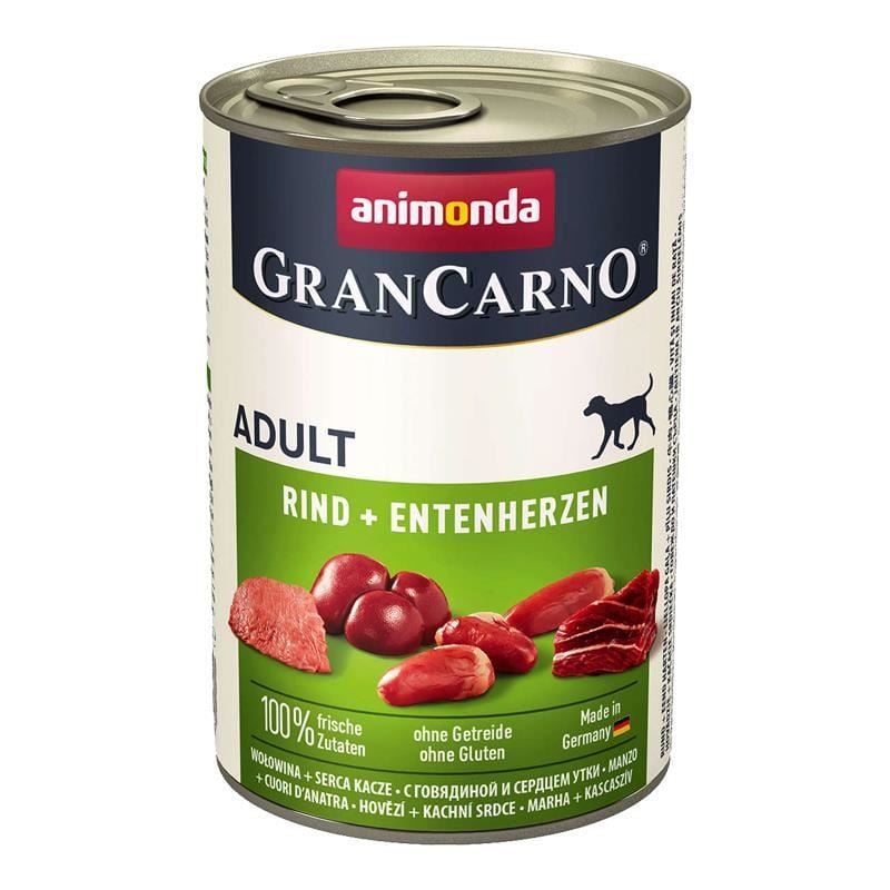 Animonda Gran Carno Sığır Etli ve Ördek Yürekli 400 gr Yetişkin Konserve Köpek Maması
