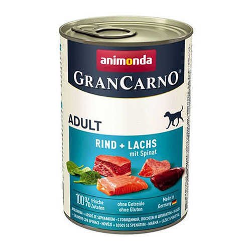 Animonda Gran Carno Sığır Etli ve Ispanaklı 400 gr Yetişkin Konserve Köpek Maması