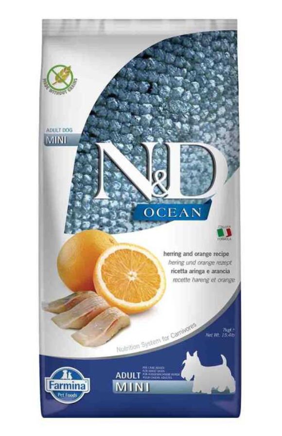 N&D Ocean Düşük Tahıllı Morina Balıklı ve Portakallı 7 kg Küçük Irk Yetişkin Köpek Maması