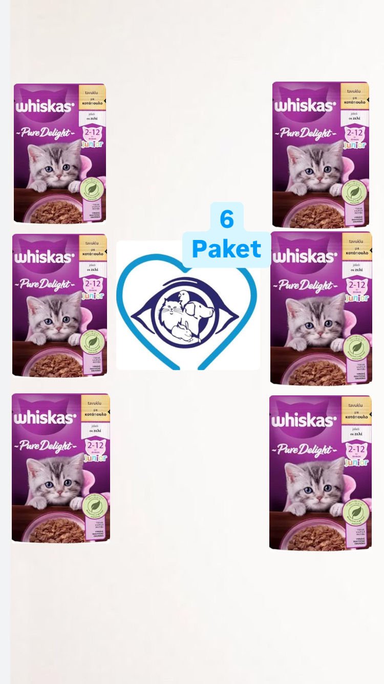 Whiskas Pure Delight Tavuklu 85 gr 6'lı Yavru Kedi Yaş Maması