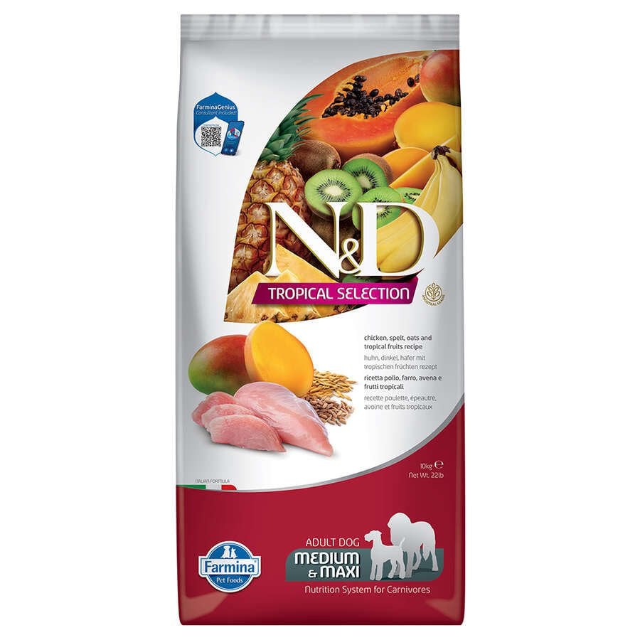 N&D Tropical Selection Tavuk Etli 10 kg Orta ve Büyük Irk Yetişkin Köpek Maması