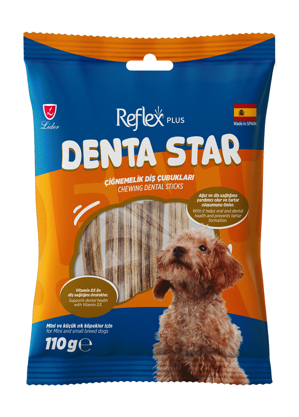Reflex Plus Çiğnemelik Diş Çubukları Mini ve Küçük Irk Yetişkin Köpek 110 G