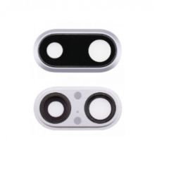 Apple İphone 8 Plus Kamera Camı Gümüş (Çerçeveli)