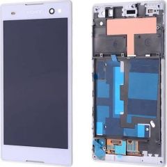 Sony Xperia C3 Lcd Ekran Çıtalı Beyaz