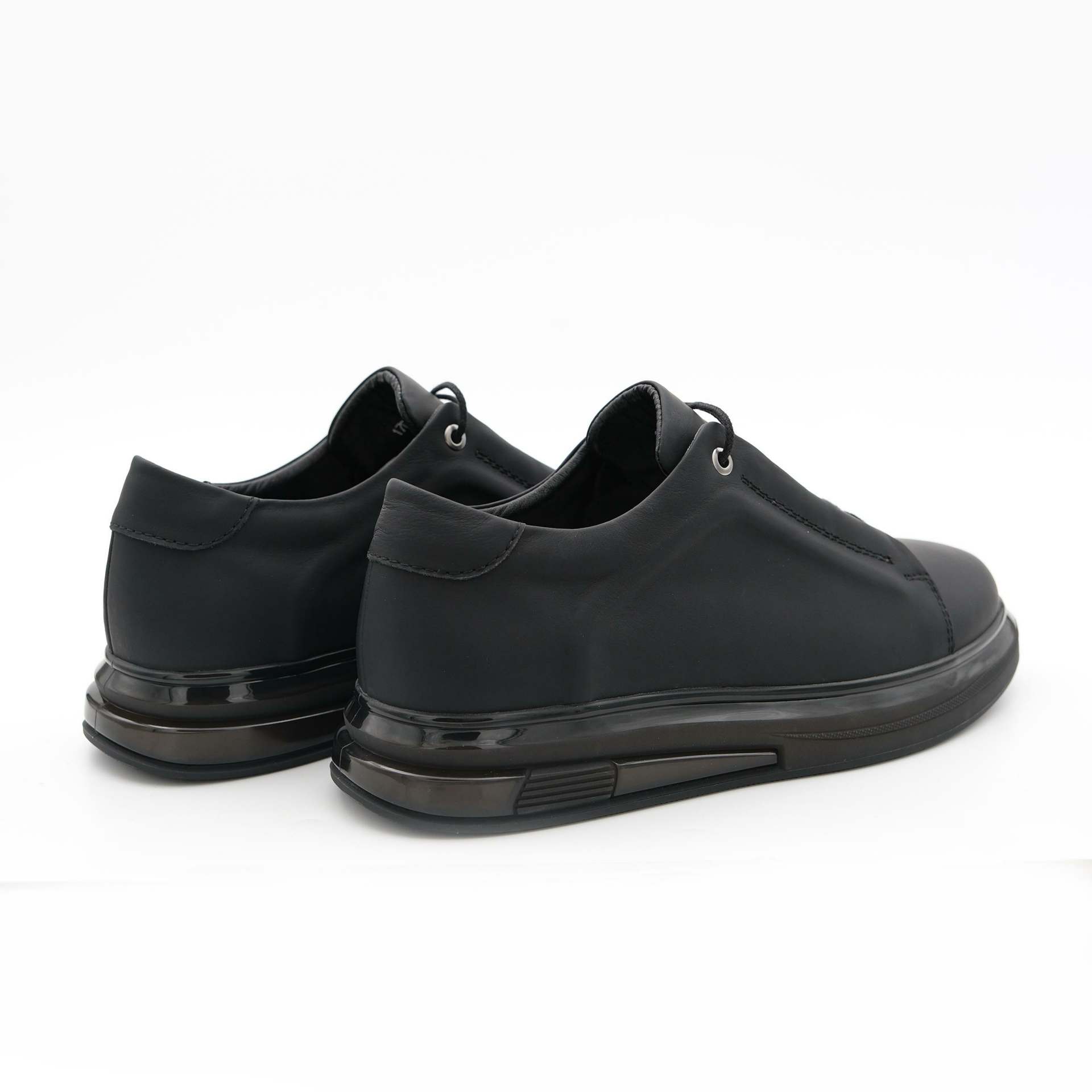 1885-10 Erkek Sneakers Deri Ayakkabı Siyah - 42