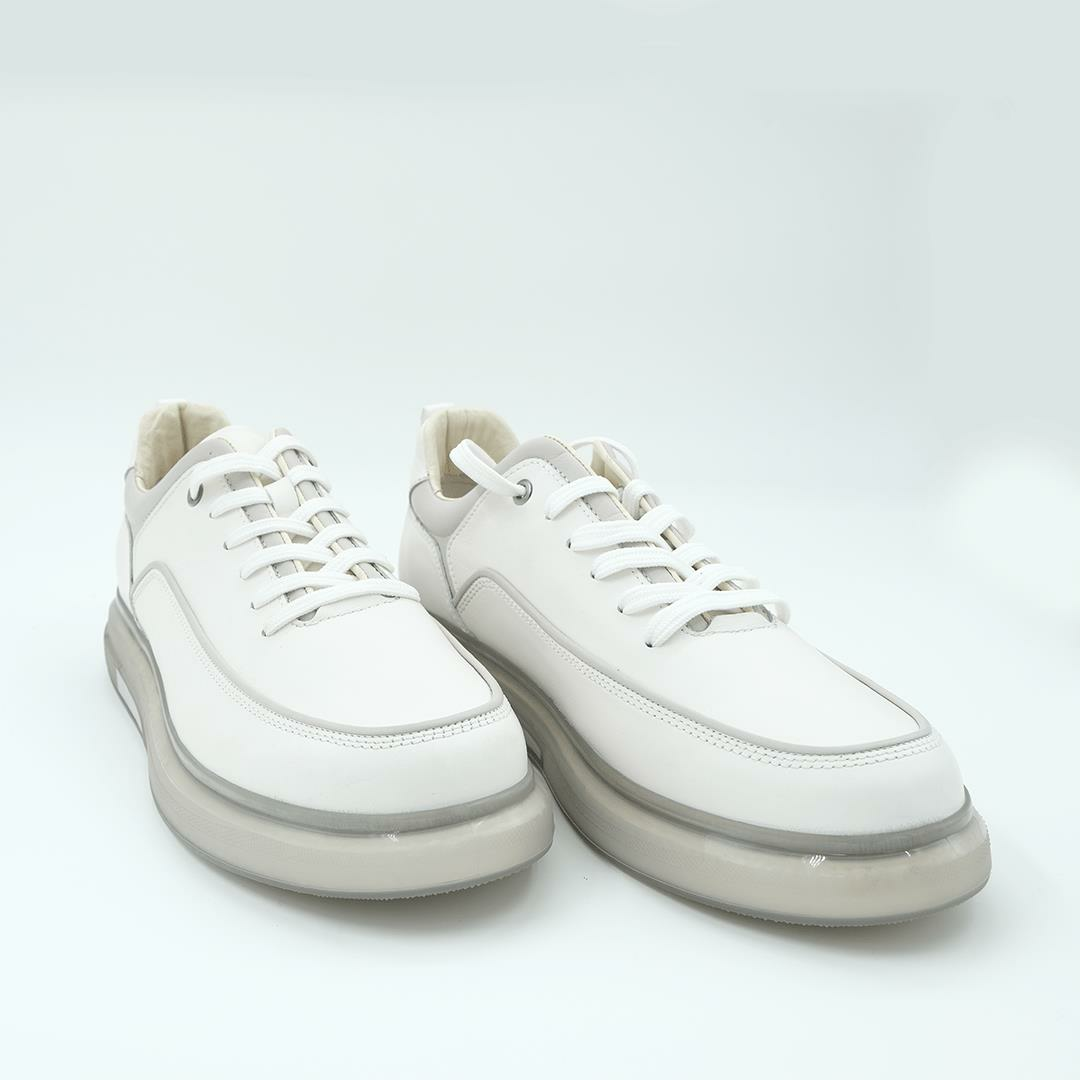 2220 Sneaker Erkek Deri Ayakkabı Krem - 44