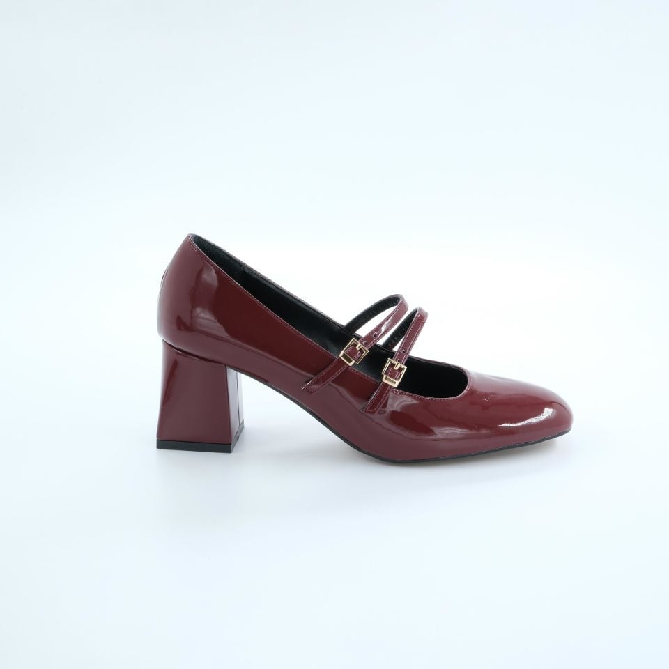 K702805 Kadın Topuklu Ayakkabı (6cm) Bordo Rugan - 39