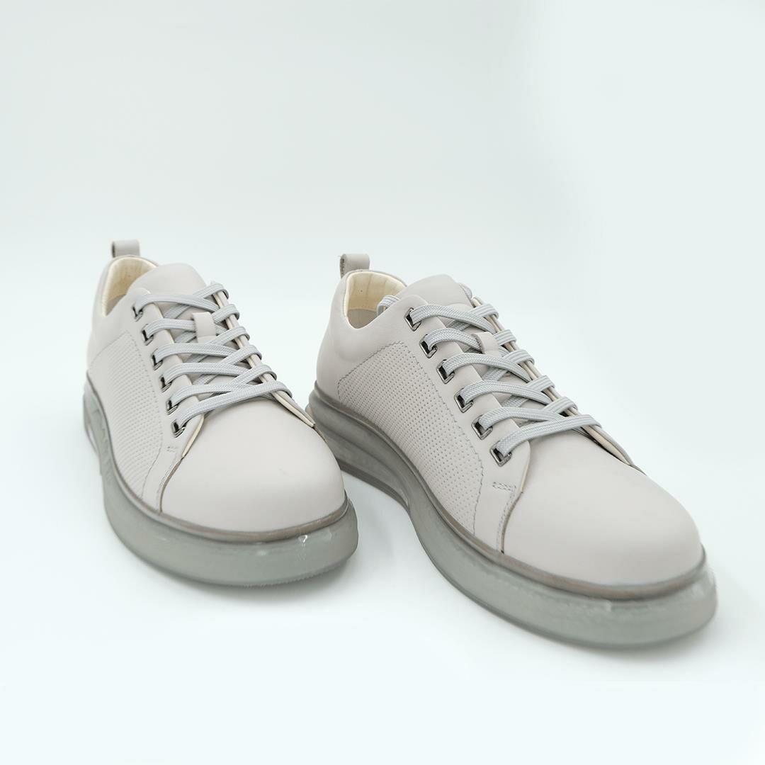 2025 Sneaker Erkek Deri Ayakkabı Bej - 44