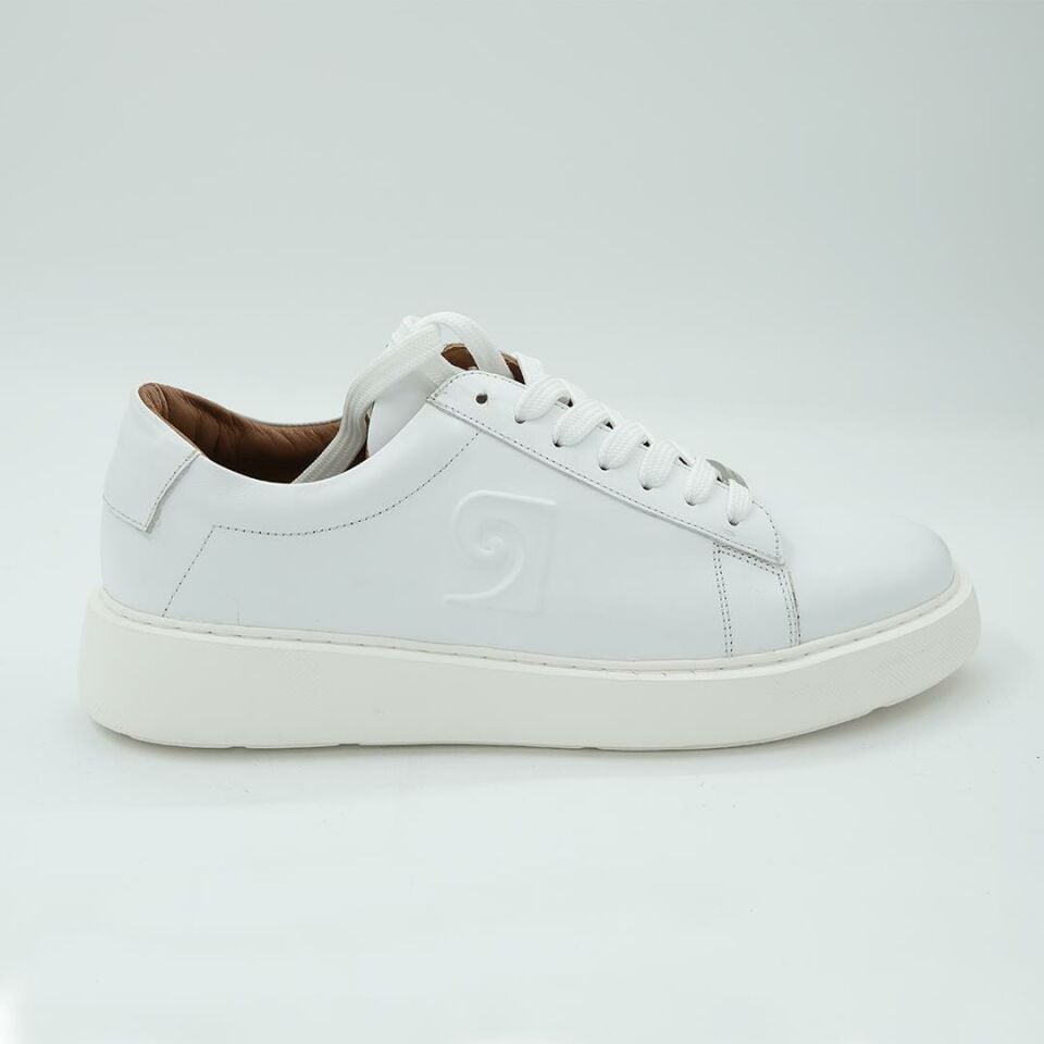 1362002 Erkek Sneaker Deri Ayakkabı Beyaz - 43