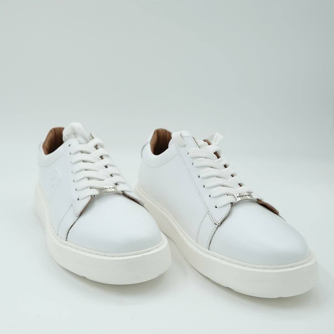 1362002 Erkek Sneaker Deri Ayakkabı Beyaz - 43