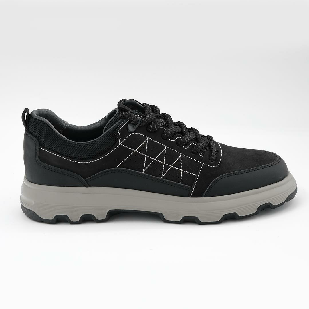 2488 Erkek Deri Sneakers Siyah Nubuk - 41