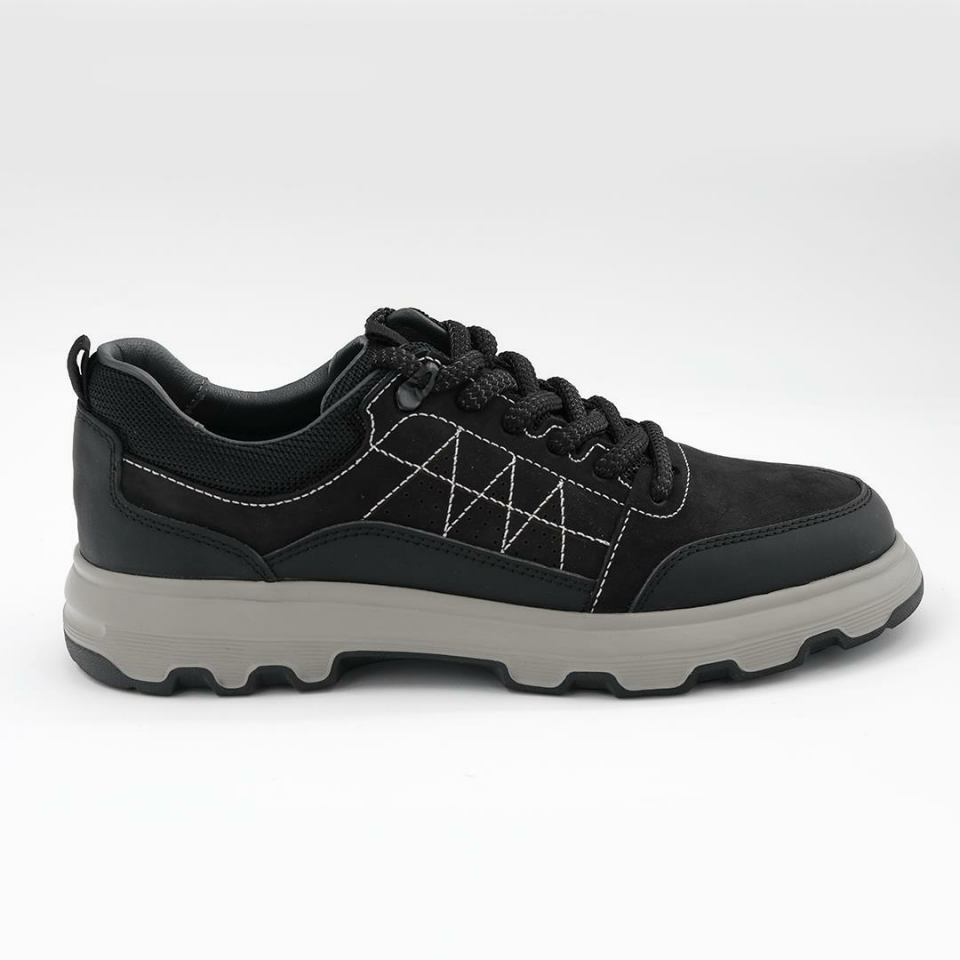 2488 Erkek Deri Sneakers Siyah Nubuk - 41