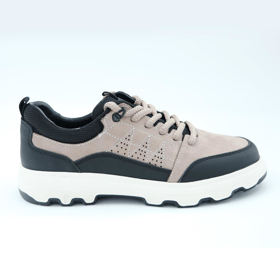 2488 Erkek Deri Sneakers Vizon Nubuk - 44