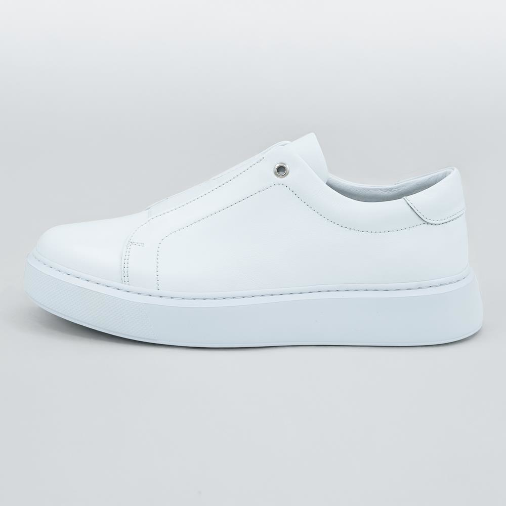 1885-7 Erkek Sneakers  Deri Ayakkabı Beyaz - 44