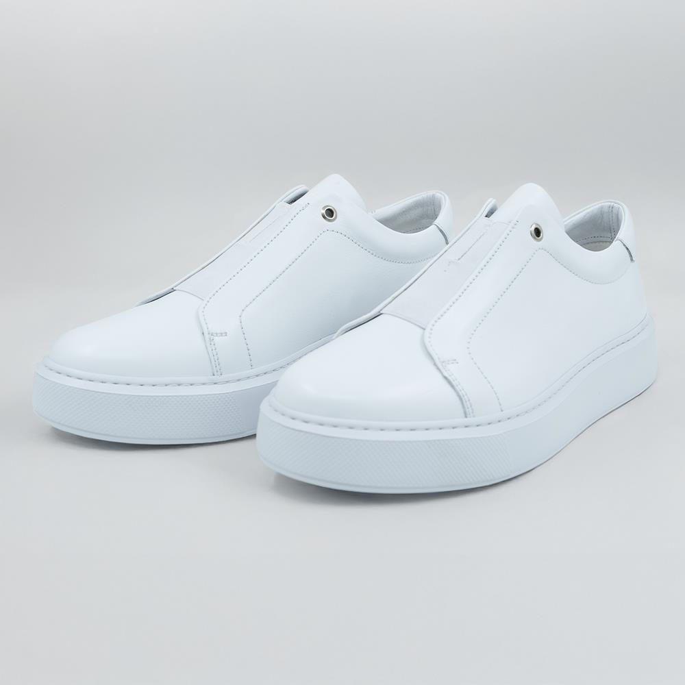 1885-7 Erkek Sneakers  Deri Ayakkabı Beyaz - 44
