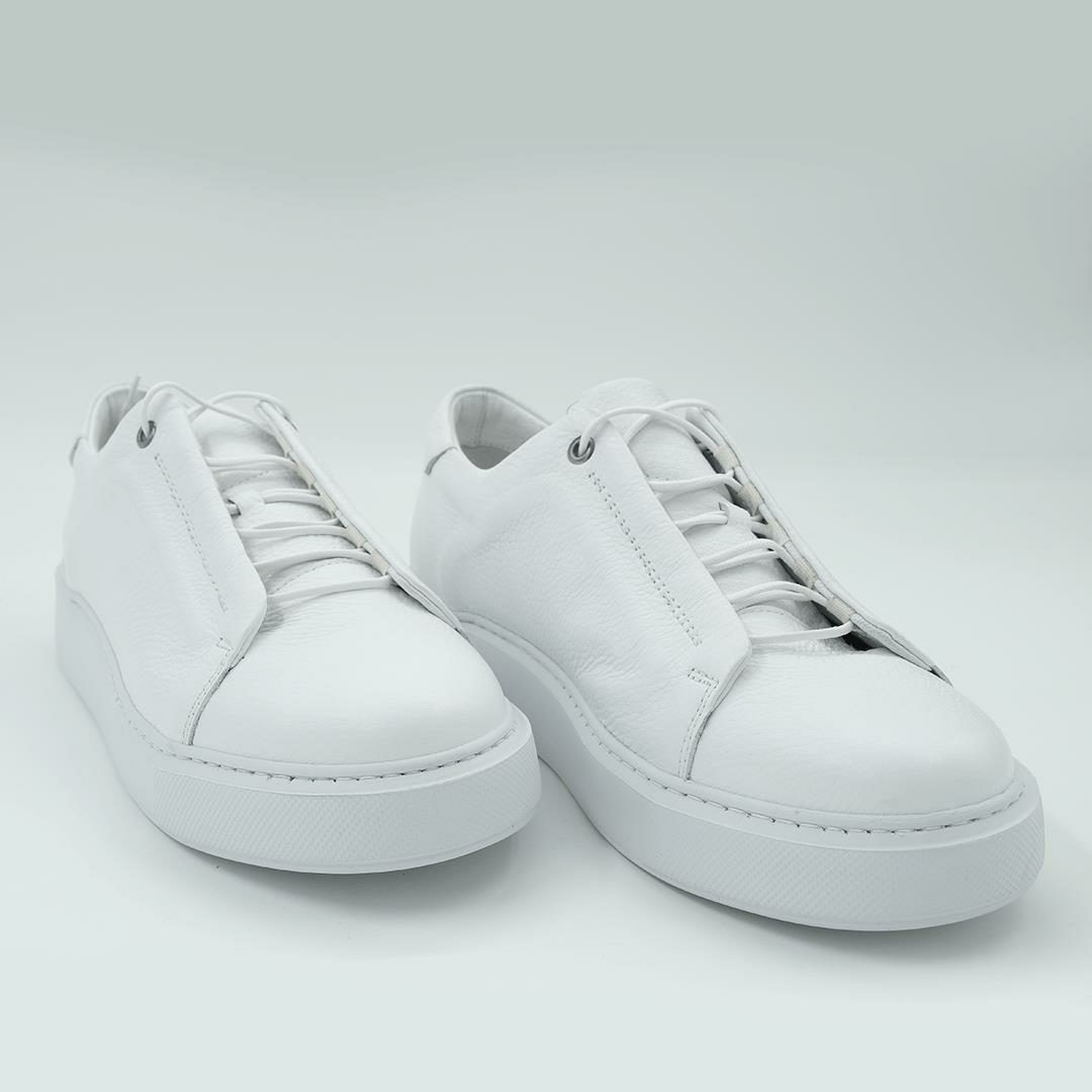 1885-6  Erkek Sneakers Deri Ayakkabı Beyaz - 44