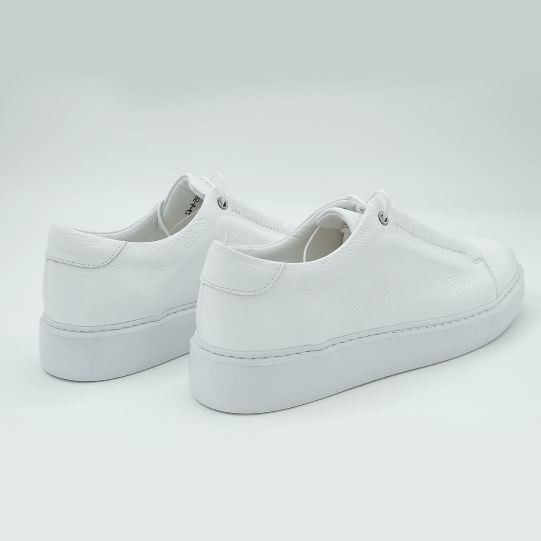 1885-6  Erkek Sneakers Deri Ayakkabı Beyaz - 44