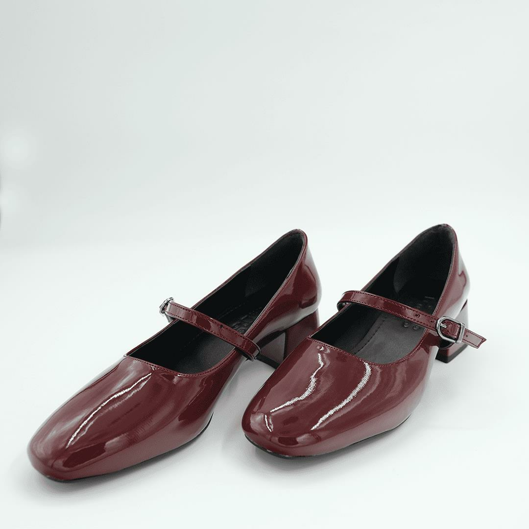 519053 Kadın Topuklu Ayakkabı (4cm) Bordo Rugan - 39
