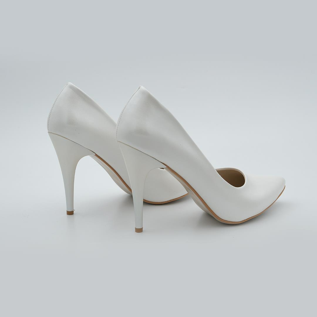 100 Stiletto Kadın Ayakkabı Sedef Beyaz - 39