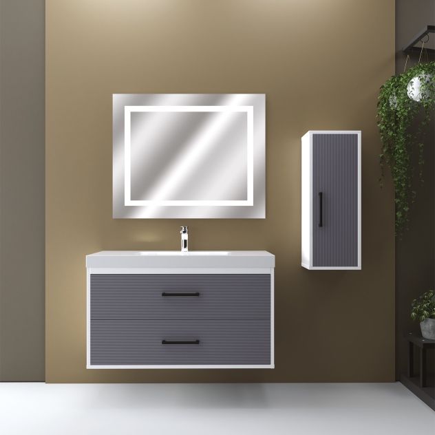 Truva 65 Cm UV Baskılı Banyo Dolabı