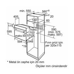 Bosch HBF534EW3T Beyaz Ankastre Fırın