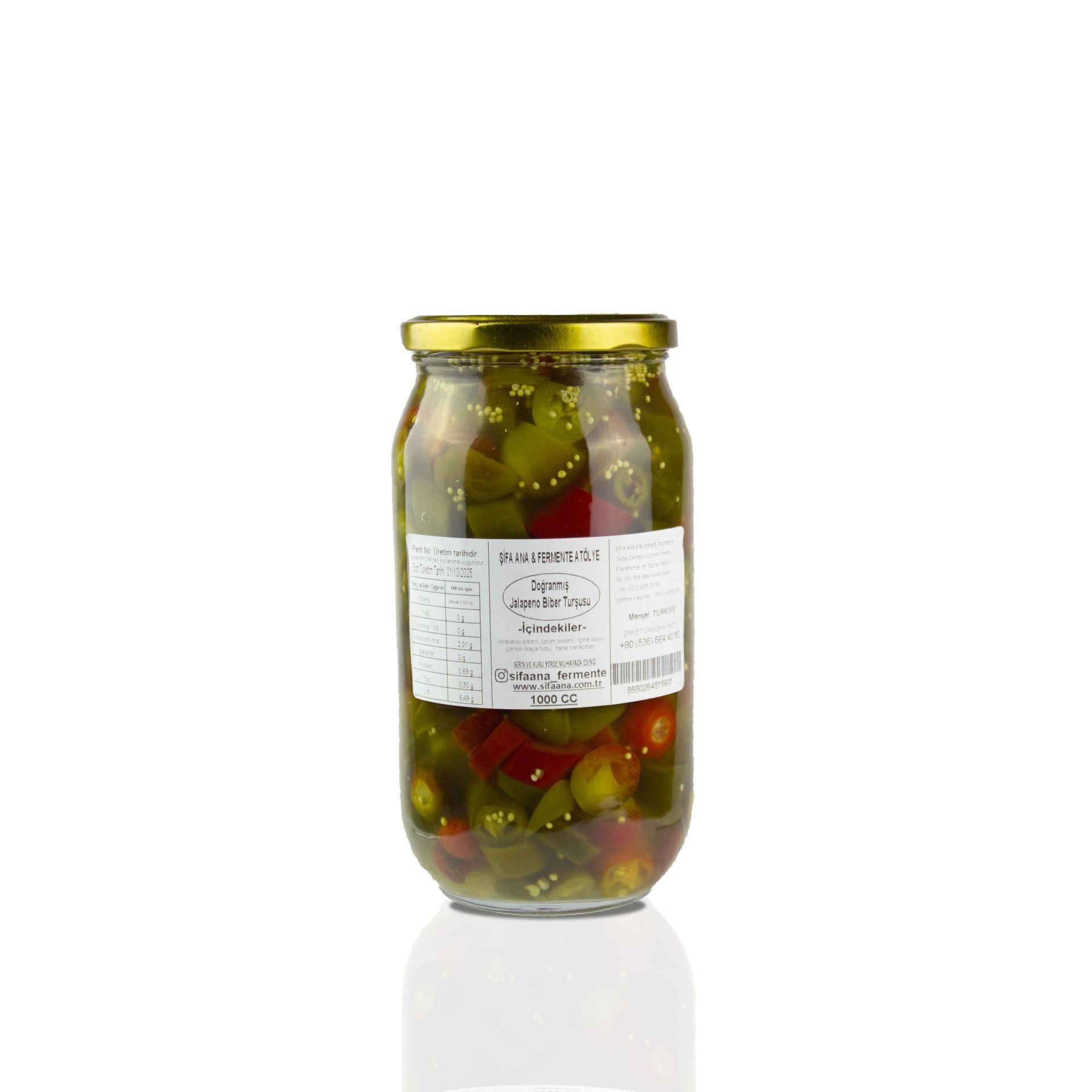 Jalapeno Biber Turşusu (Doğranmış) (1000CC)