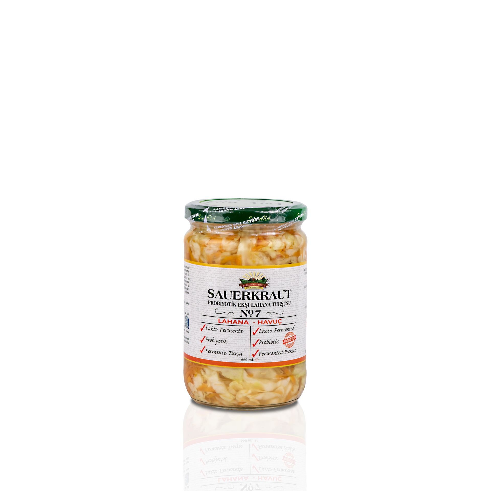 Sauerkraut (Ekşi Lahana Turşusu) No7 Havuçlu (660cc.)