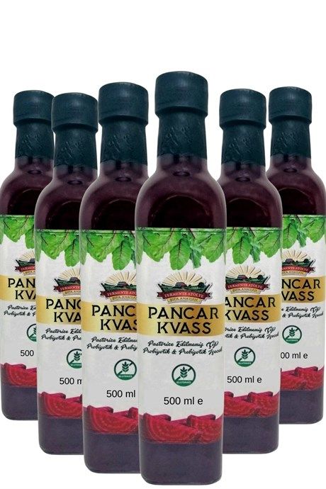 6 Adet Pancar Kvass (500 ml.) Cam Şişede