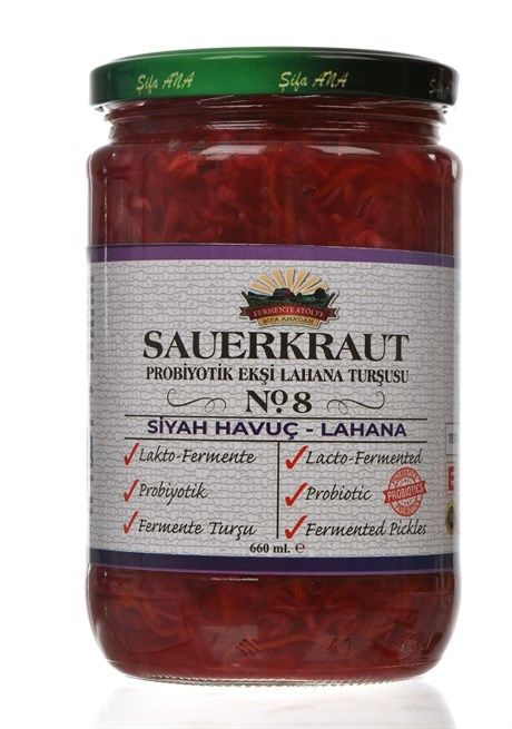 Sauerkraut (Ekşi Lahana Turşusu) No8 Siyah Havuçlu (660cc.)