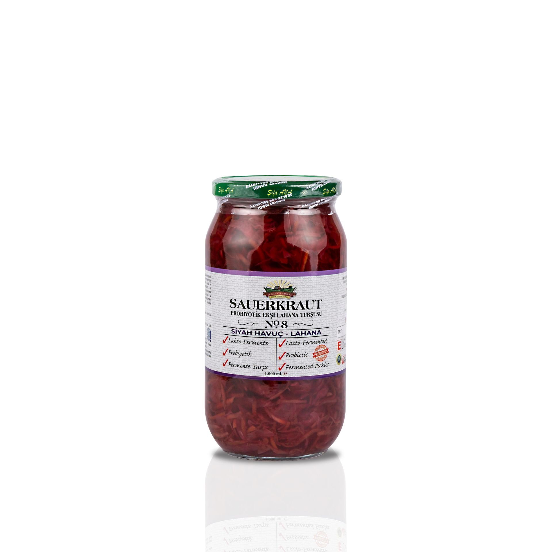 Sauerkraut (Ekşi Lahana Turşusu) No8 Siyah Havuçlu (1000cc.)