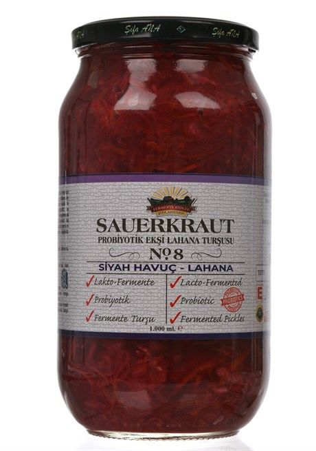 Sauerkraut (Ekşi Lahana Turşusu) No8 Siyah Havuçlu (1000cc.)