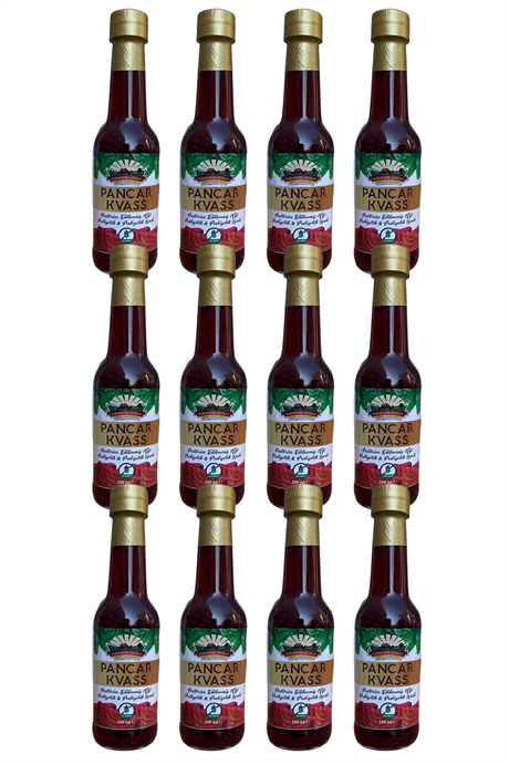 12 Adet Pancar Kvass (250ml.) Cam Şişede