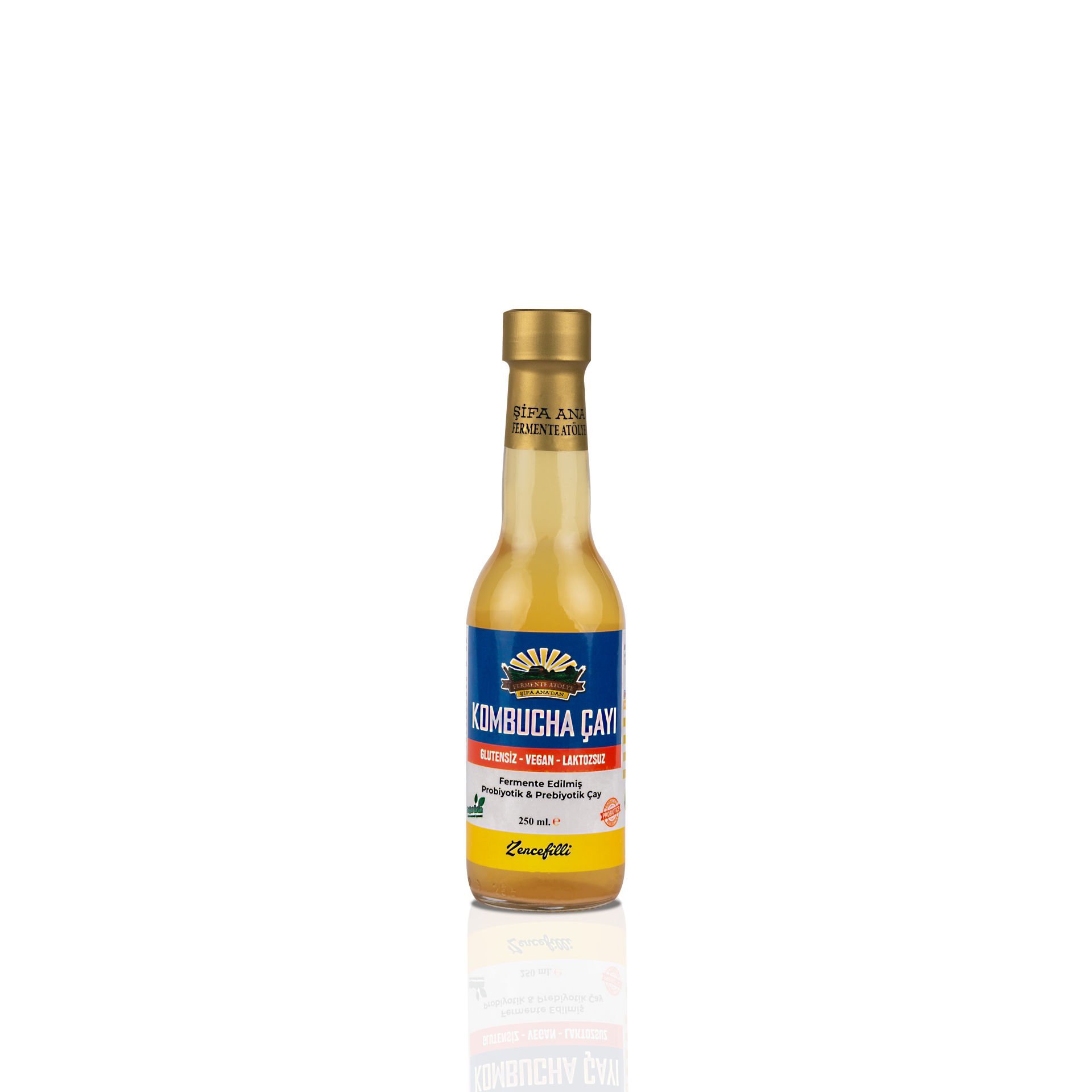 Zencefilli Kombucha (250ml.) Cam Şişede