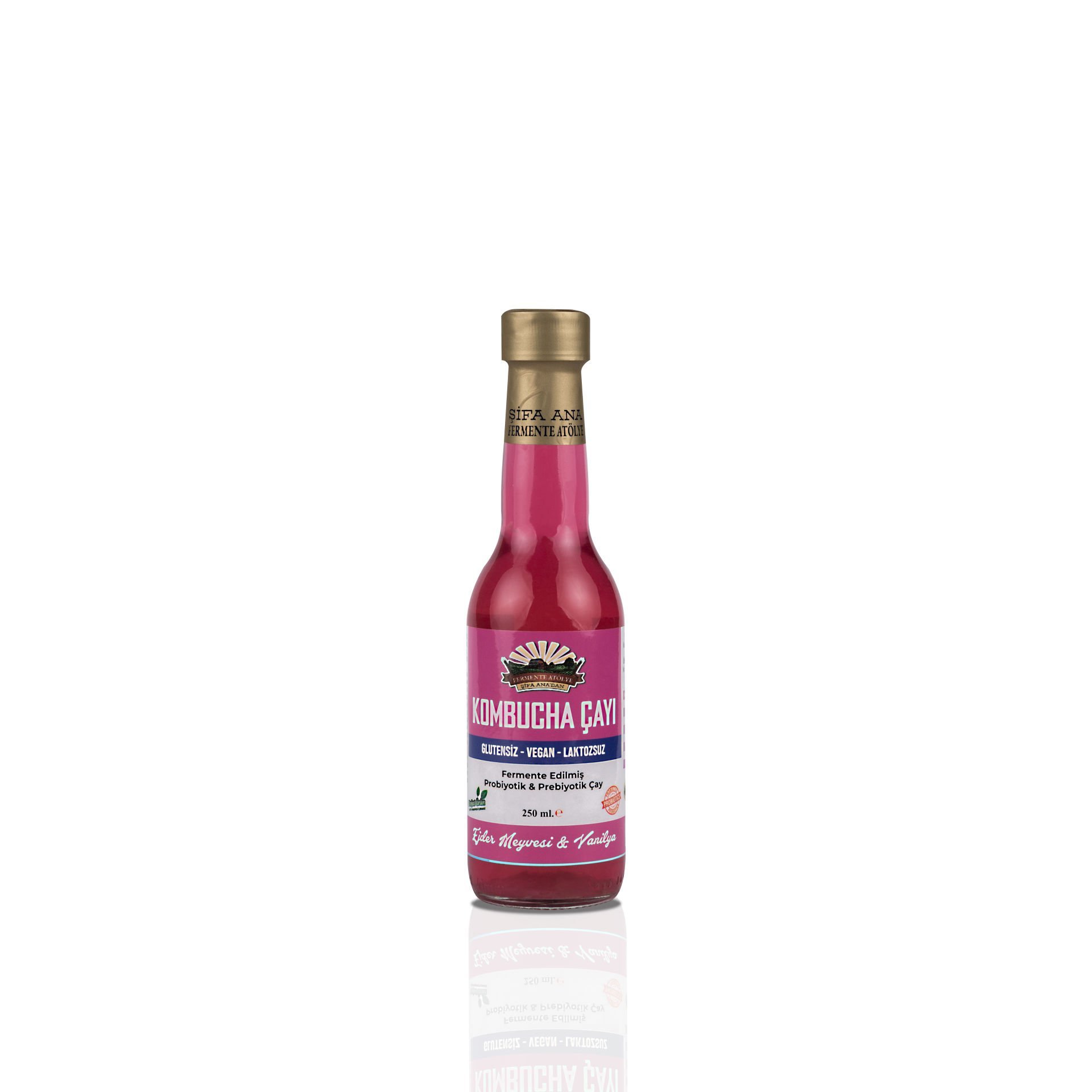 Ejder Meyveli & Vanilyalı Kombucha (250ml.) Cam Şişede