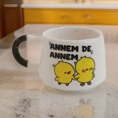 İlbay Seramik Klasik Annem de Annem Kupa Bardak Mug Nescafe Fincanı