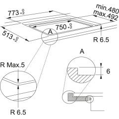 Franke FBI 5322 6R/500 FSM 804 I B BK Black  77 Cm 4 Gözlü Tezgah Üstü / Tezgaha Sıfır Siyah Cam İnduksiyonlu Ankastre Ocak - 108.0606.110