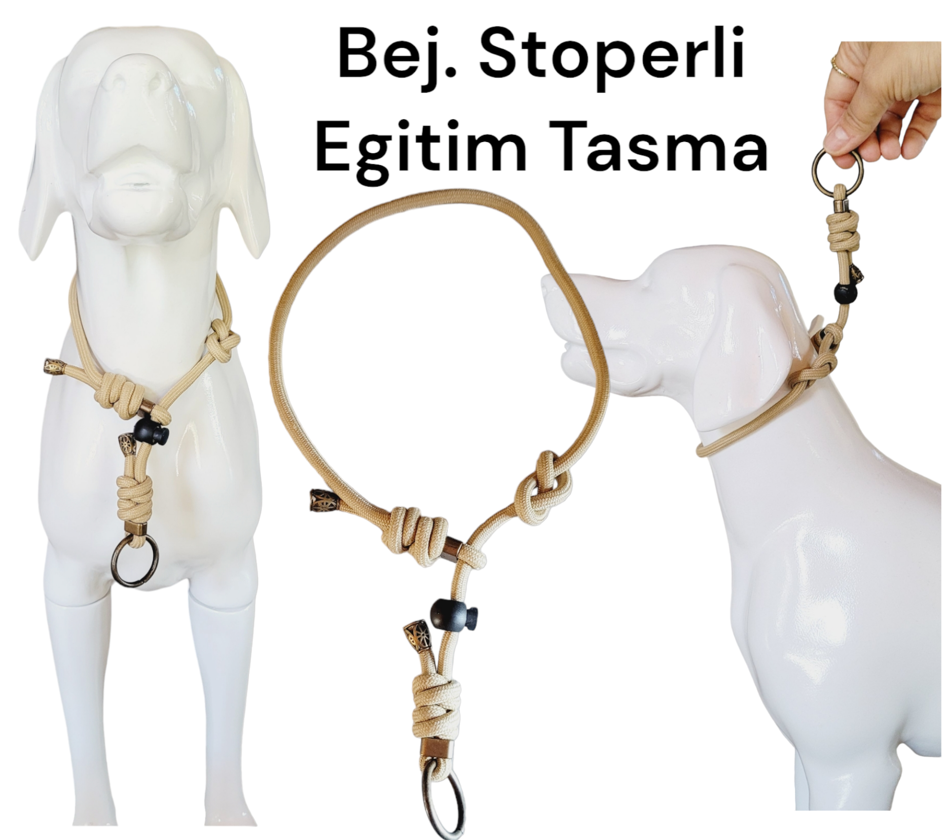 Stoperli Eğitim Tasması. Bej