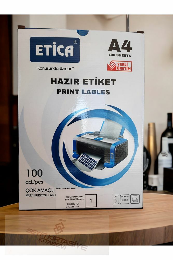 3169 Etica Lazer Etiket A4 Tek Parça Çerçeveli Hazır Etiket Her Yazıcı Uyumlu 100 Etiket