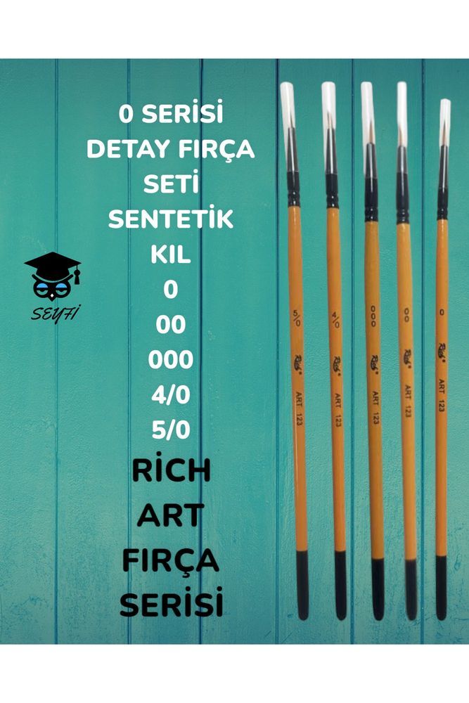 0 SERİSİ DETAY FIRÇA SETİ SENTETİK KIL 0 00 000 4/0 5/0