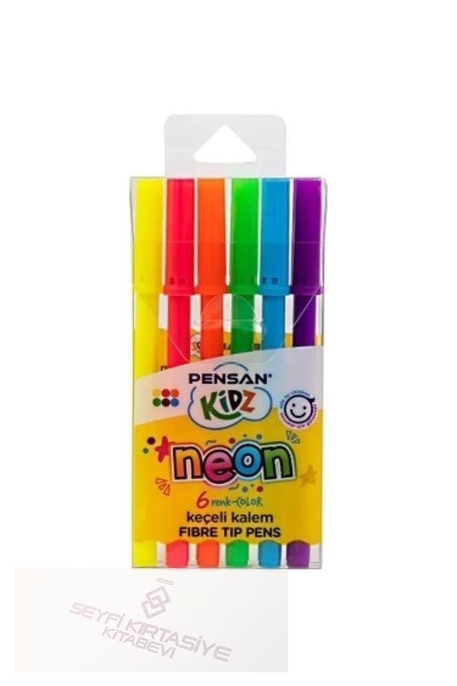 Keçeli Kalem 6 Renk Neon Kesik Uç