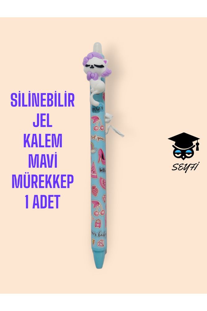 SİLİNEBİLİR JEL KALEM MAVİ MÜREKKEP 1 ADET FİGÜRLÜ BAŞLIK