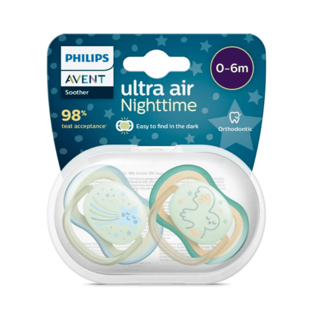 AVENT Ultra Air Gece Emzik 0-6 Ay Erkek 2’li