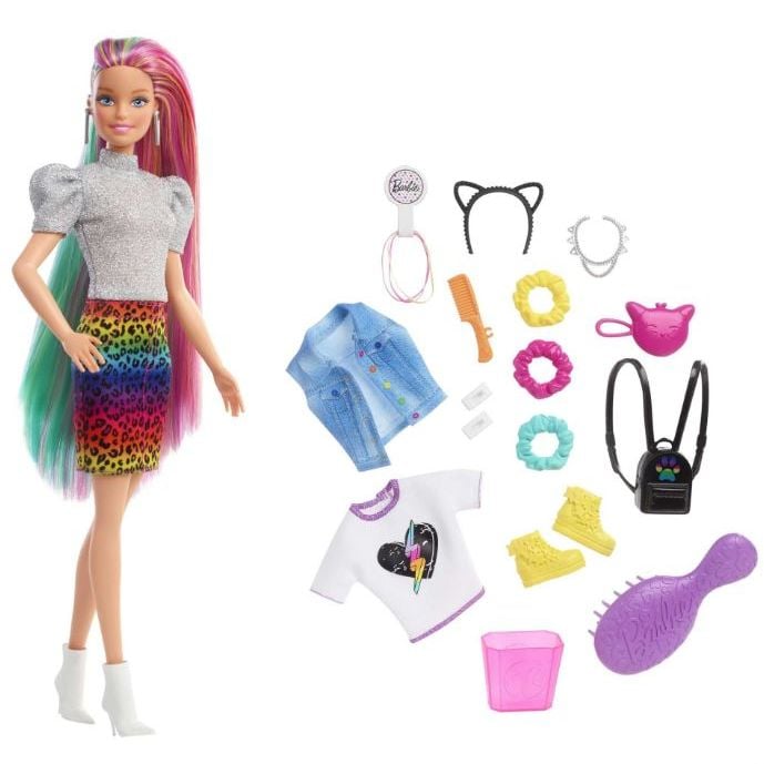 BARBIE LEOPAR DESENLI SACLAR BEBEGI 6