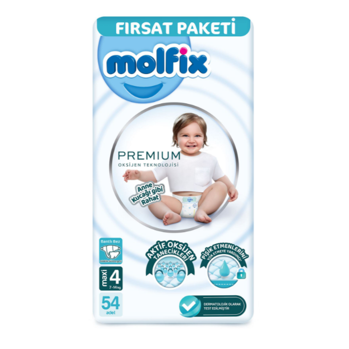 Molfıx Oks Premium Fırsat Paketi Cırtlı Bebek Bezi 4 (Maxi) Beden-54 Adet
