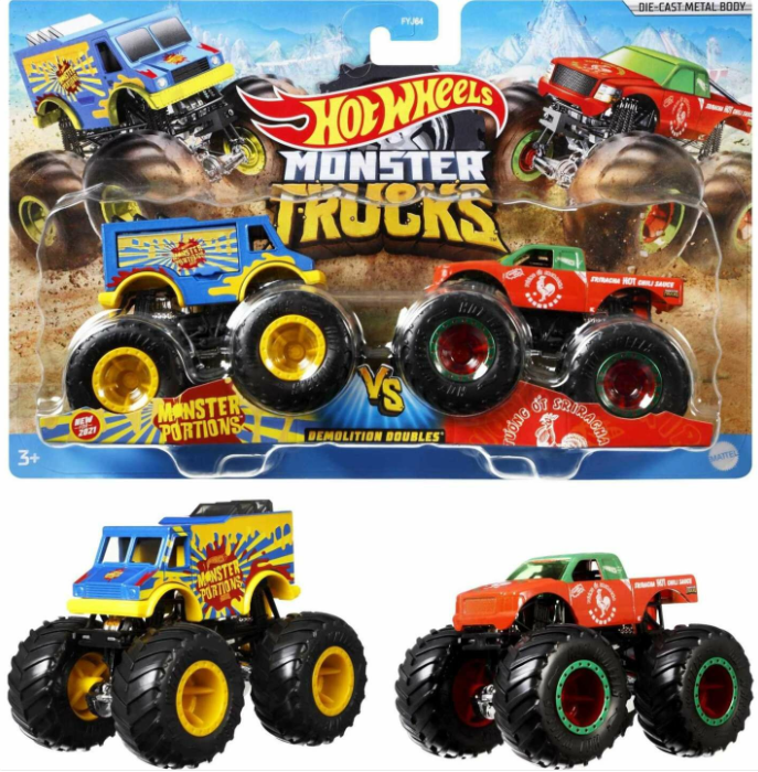 Hot Wheels Monster Trucks GUCLU IKILI 1:64 ARABALAR